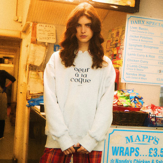 oalc 로고 프린트 스웨트셔츠 (CREAM)>