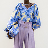 EUDON CHOI COLLECTION KAY TOP B COTTON  POPLIN OFF SHOULDER TOP